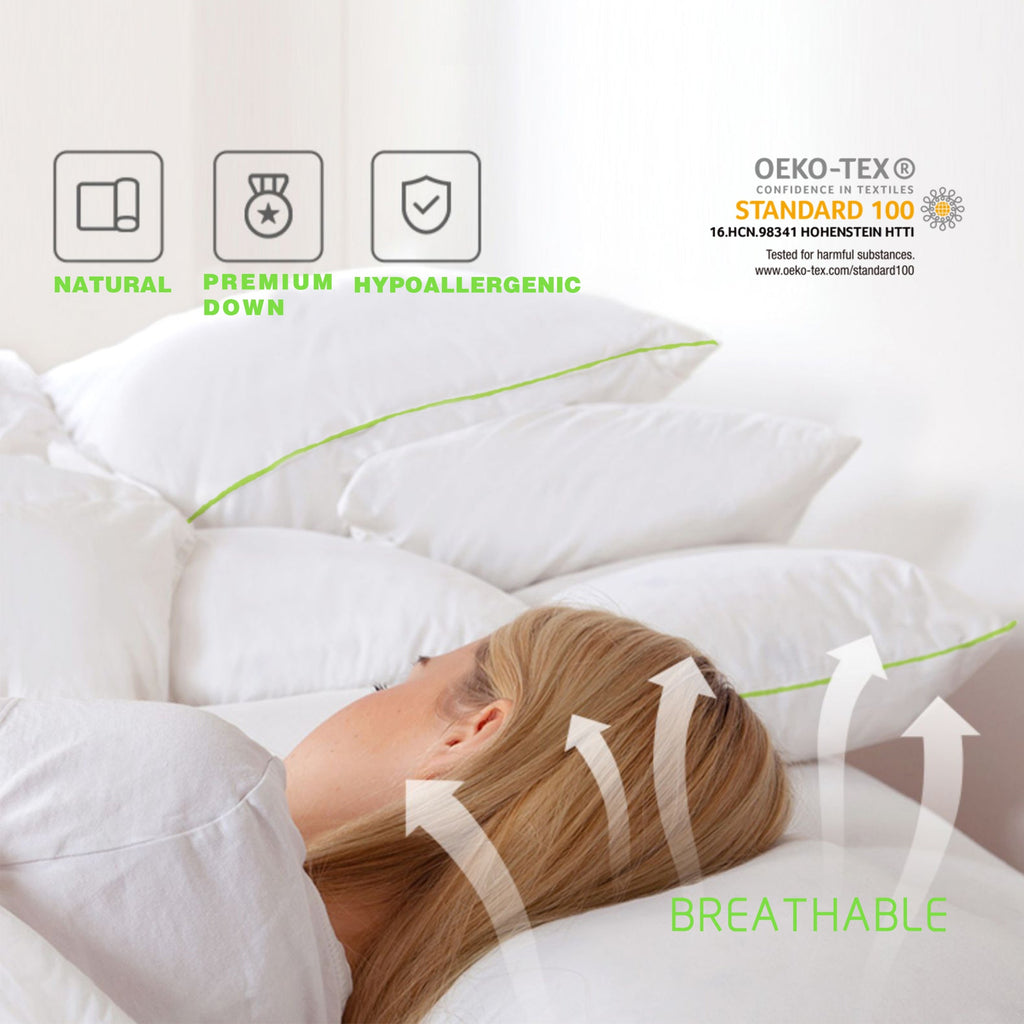 Kasentex Cotton Bed Pillow - Comfort Sleeping Pillow, White