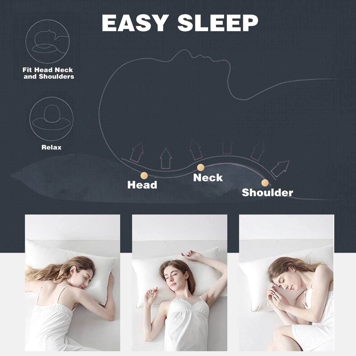 Kasentex Cotton Bed Pillow - Comfort Sleeping Pillow, White