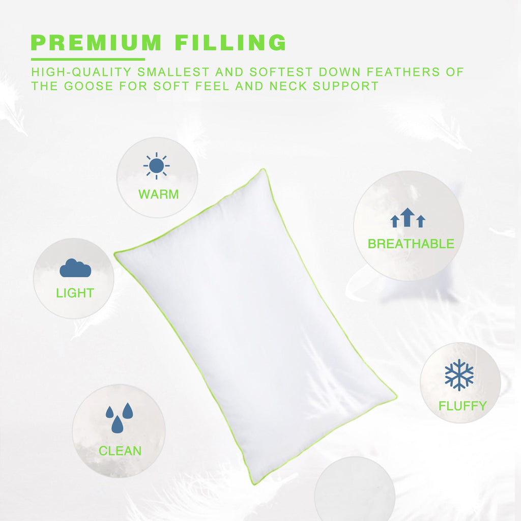Kasentex Cotton Bed Pillow - Comfort Sleeping Pillow, White